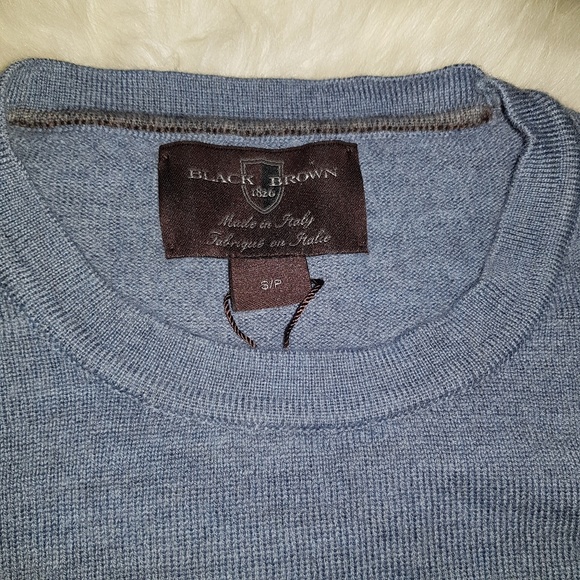 Black Brown 1826 Other - Mens Crewneck Pullover Sweater Blue Sz S